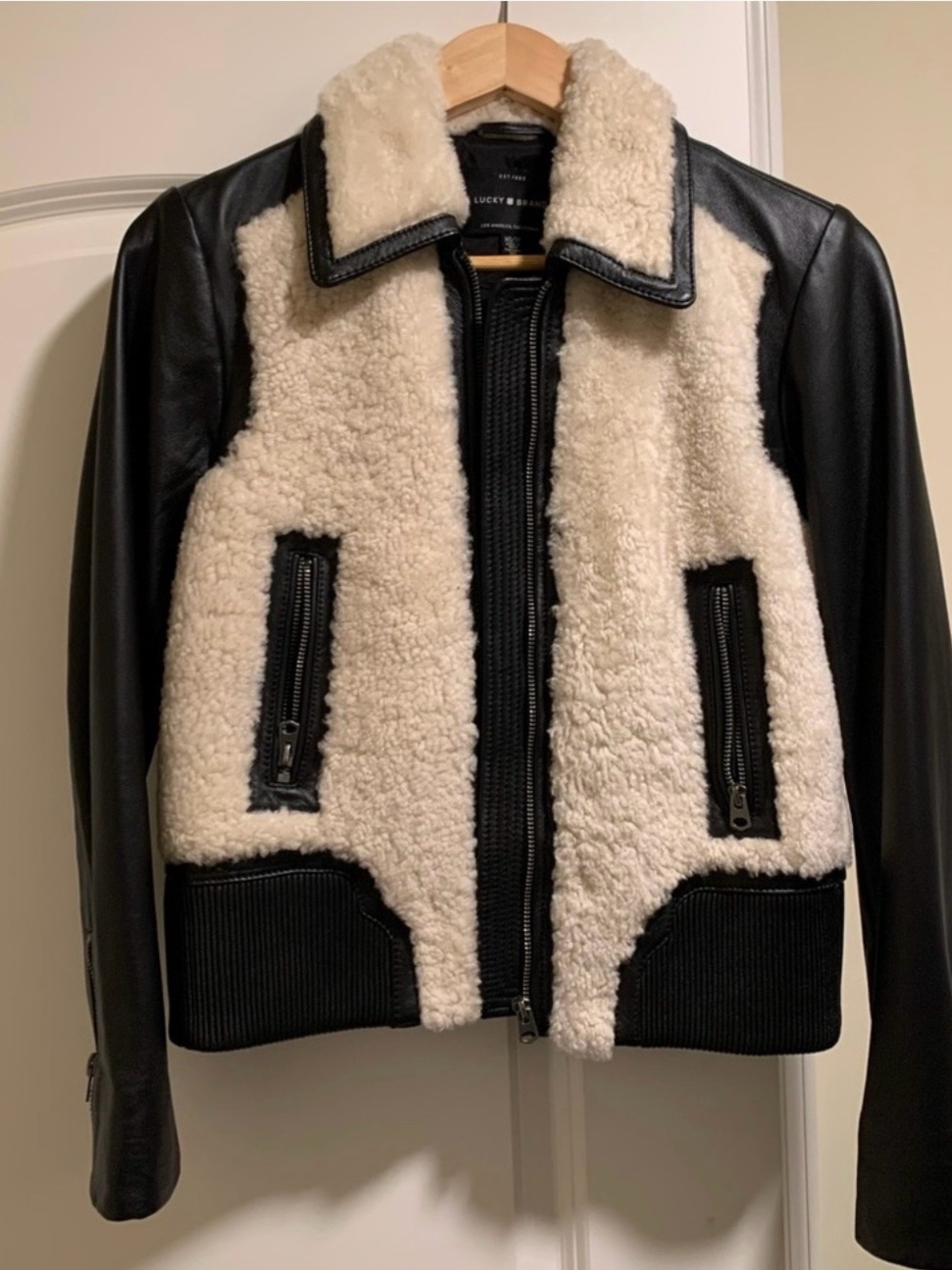 100% genuine shearling & lamb leather jacket